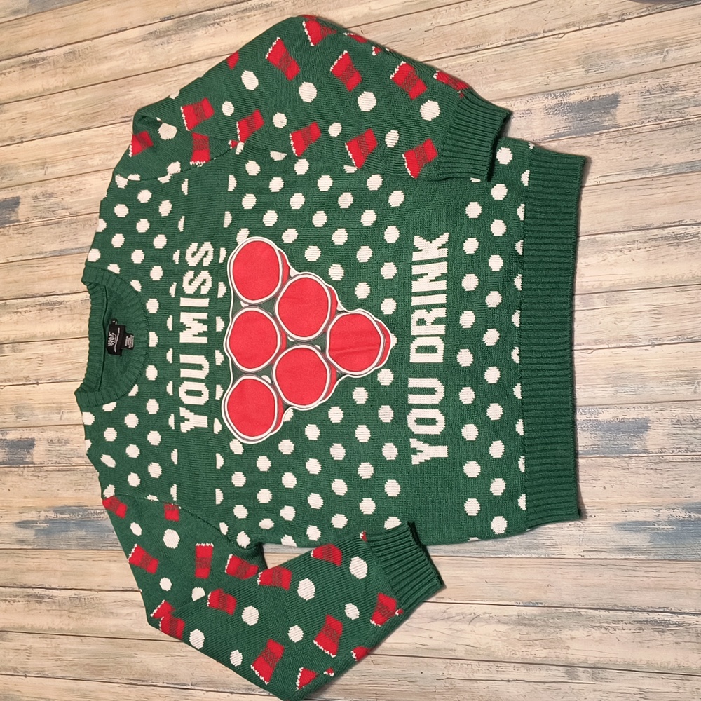 Ugly Christmas Sweater drinking game men’s L